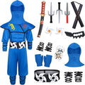 Kids Ninjia Costume - Muscle Ninja Costume Suit with Deluxe Ninja Toys for Little Boys & Girls Halloween Cospaly