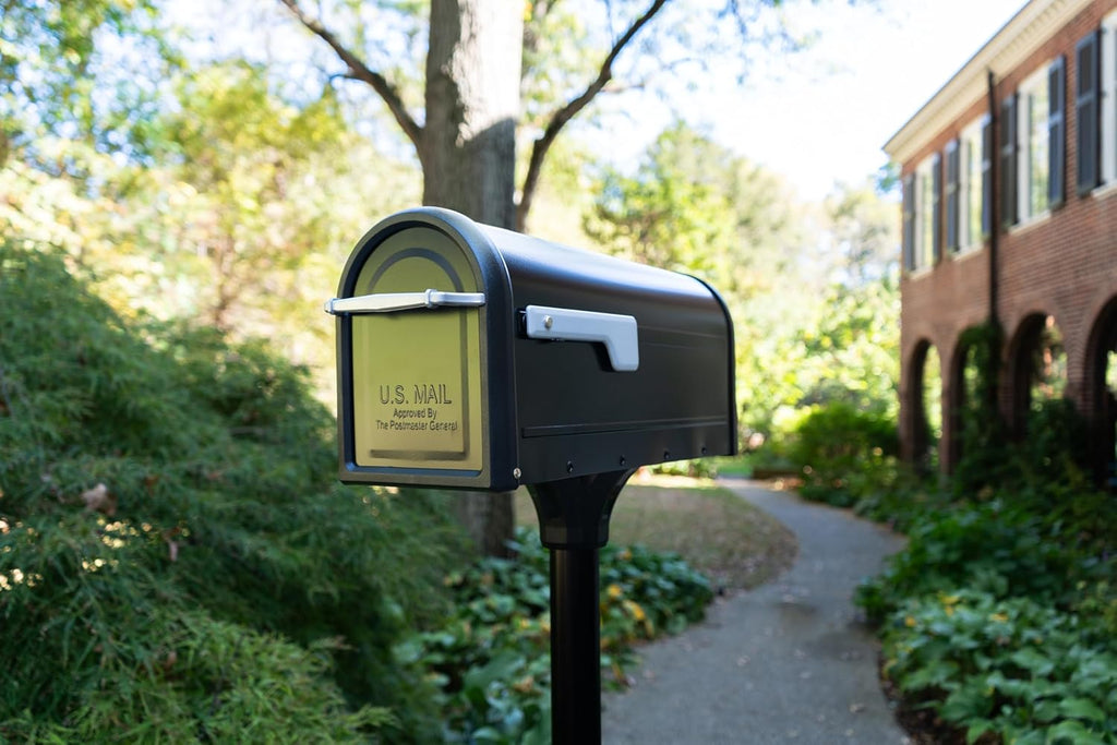 Chadwick Galvanized Steel Post Mount Mailbox, 8950B-10, Black, Medium Capacity | Galvanized steel build for outside