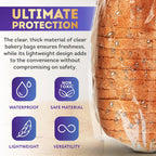 Gusseted Poly Bags, Clear Plastic Bread Bags Open Top, 10 x 8 x 24 Inch, 0.75 Mil, Pack of 500