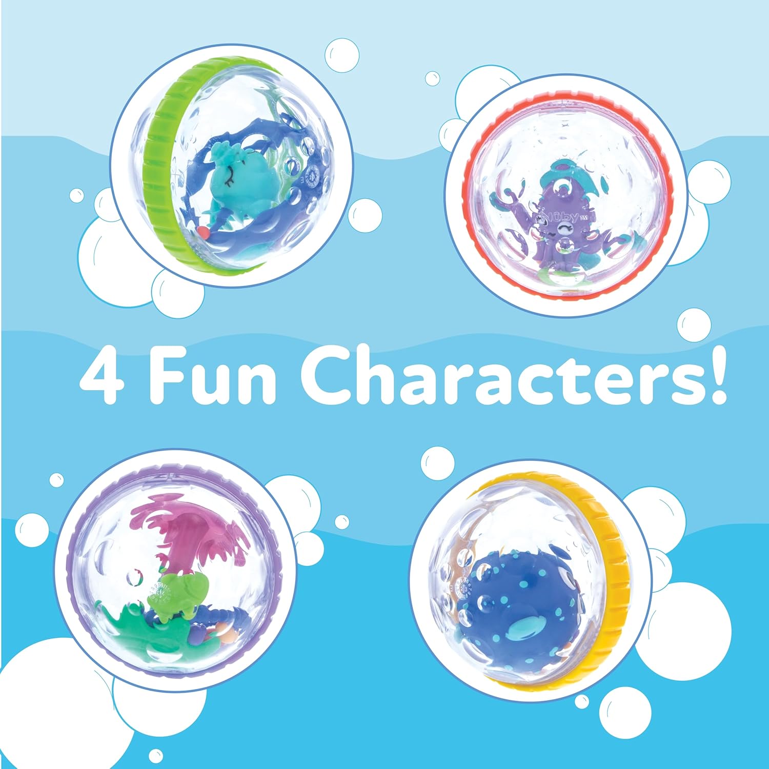 Bubbly Buds Interactive Bath Set - (4-Pack) Baby Bath Toys - 6+ Months