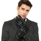 Luxury Mens Leather Gloves Fleece Lined-Soft Comfortable Lambskin