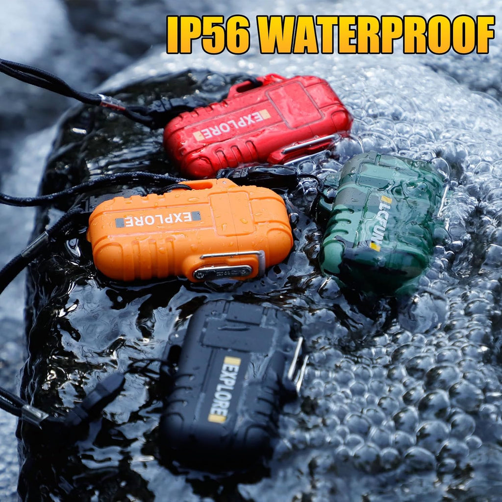 Electric Plasma Lighter, Torch Lighter, 2 Pack Outdoor Waterproof Matches | A Rechargeable Dual Arc lighter + A