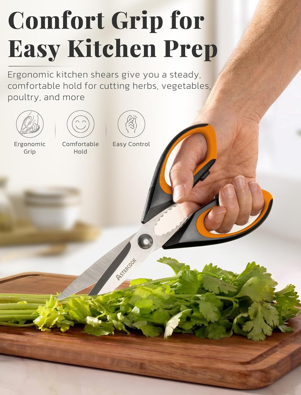 Kitchen Scissors 3 Pack, Heavy Duty All Purpose Kitchen Shears for Food and Packaging, Stainless Steel Food Scissors