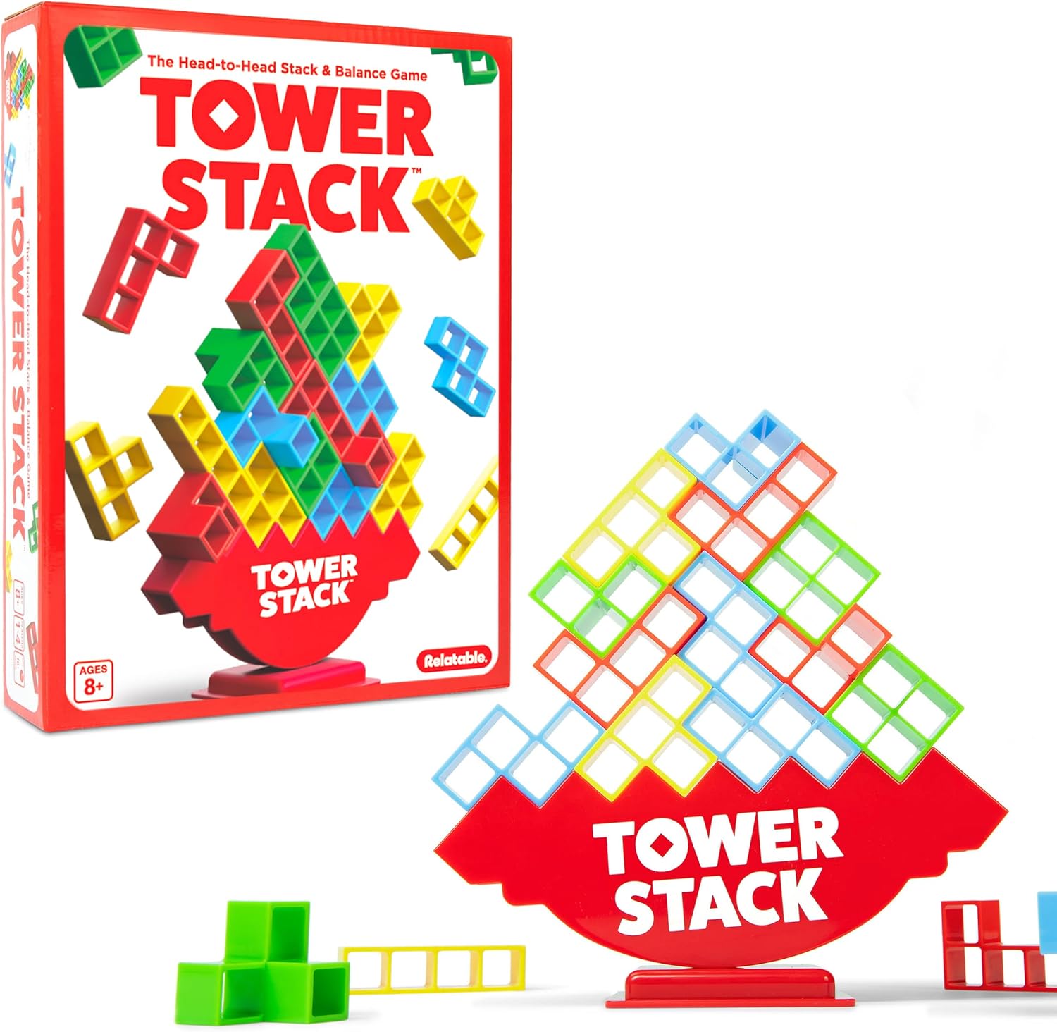 Tower Stack by Relatable - PAL Award 2025 Winner, Exciting Tower Game for Family Game Night, Building Toys for Kids