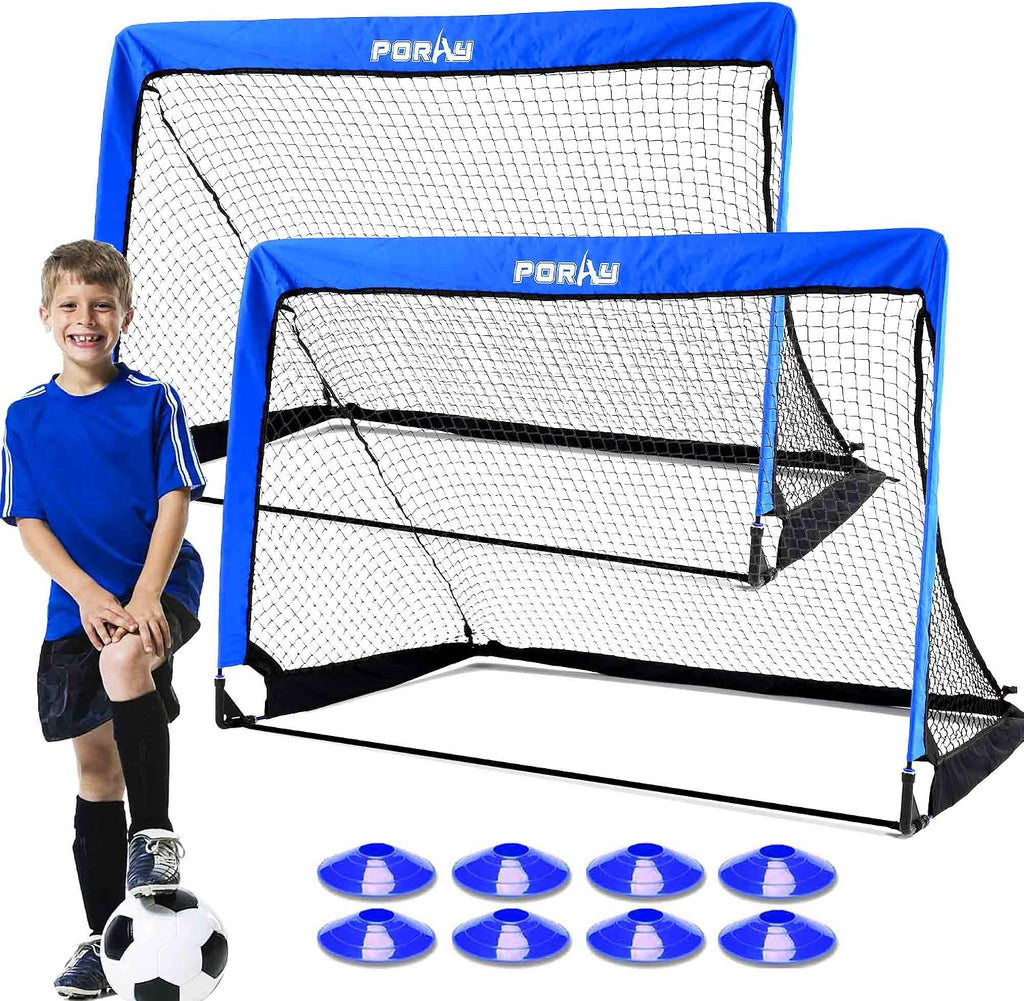 Poray Portable Soccer Goal Pop Up Soccer Net for Kids and Adults with 210D Oxford Fabric & Extra Stakes,Birthday Gift