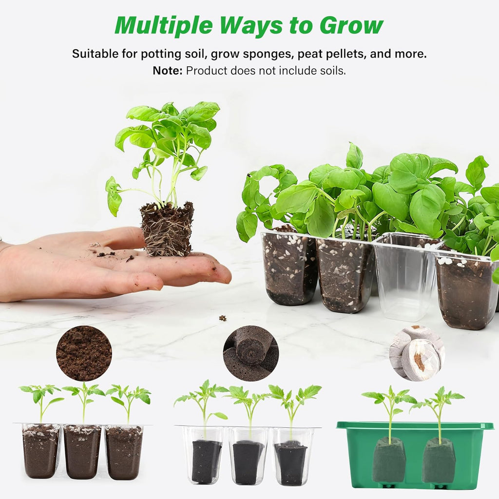5-Pack Seed Starter Trays, Seed Starter Kit with Adjustable Humidity Dome and Base Indoor Greenhouse Mini Propagator