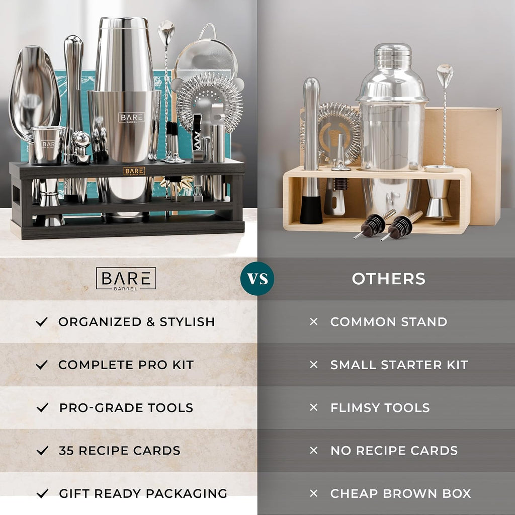 Mixology Bartender Kit Bar Set | 16-Piece Cocktail Shaker Set | Martini Barware Mixing Tools for Home Bartending |