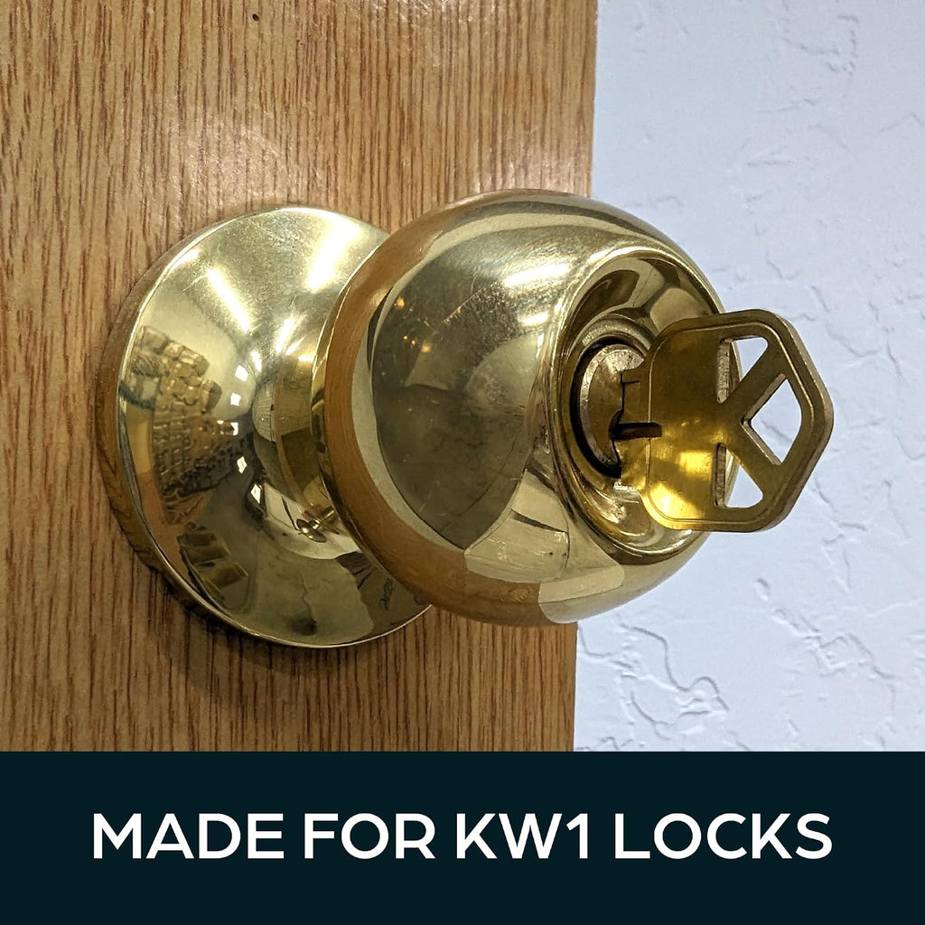 KW1 Key Blanks (10 Pack) – Premium Brass, Easily Customizable, Perfect Fit for KW1 Locks