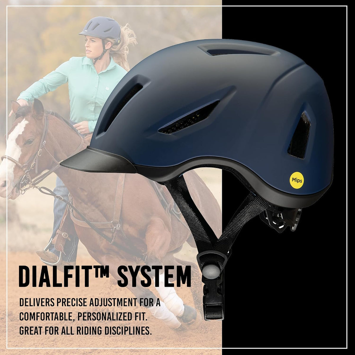 Terrain MIPS Cooling Horse Riding Helmet, Low-Profile, Micro-Adjustable Design, Horseback Riding Gear, Medium