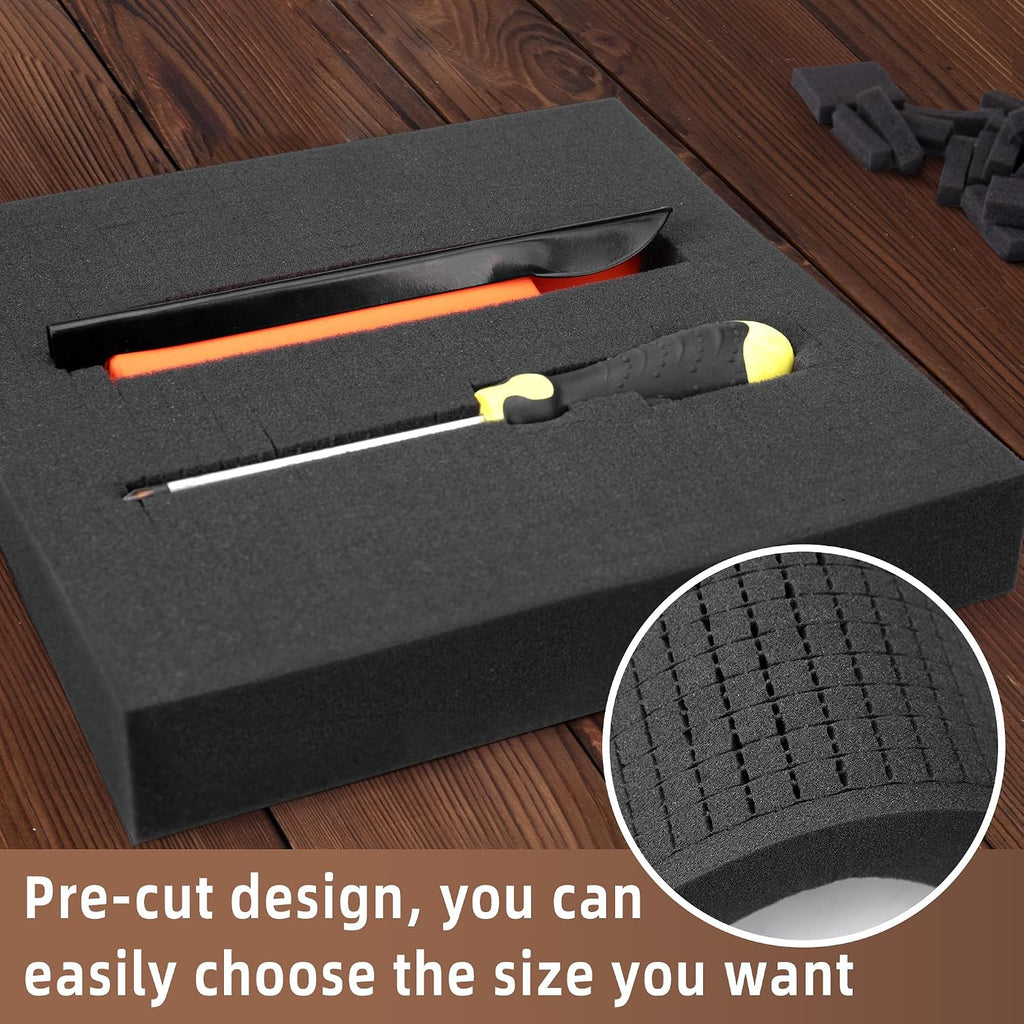 4 Pcs Pick Apart Foam Insert, 16'' x 12'' x 2'' Pre Cube Sheet Foams