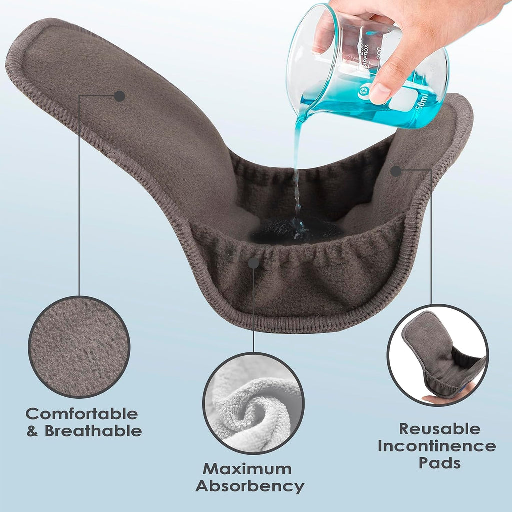 Reusable Incontinence Pads for Mens - 2 Packs