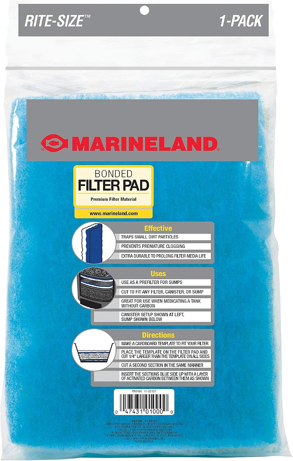 Bonded Aquarium Filter Pad, Cut To Fit Any Filter