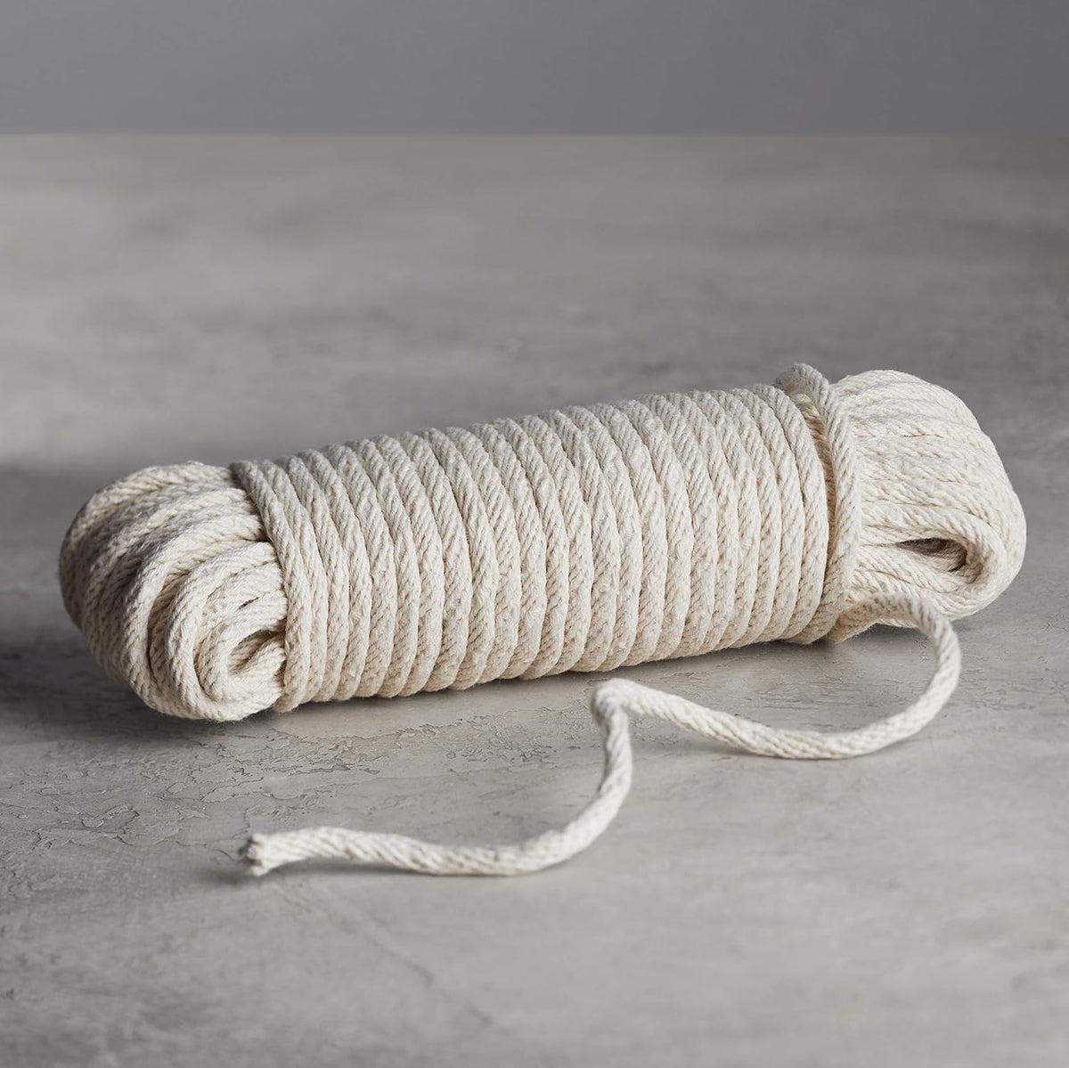 Cotton Braided Rope, All-Purpose, Clothesline, 0.47cm x 15.24 m (4.5mm x 15m), Off White