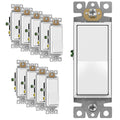 ENERLITES White 3-Way Decorator Paddle Rocker Light Switch, 15A, 10 Pack