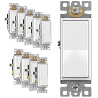 ENERLITES White 3-Way Decorator Paddle Rocker Light Switch, 15A, 10 Pack