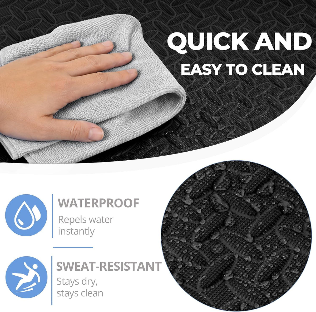 Puzzle Exercise Mat, 3/4 Inch EVA Interlocking Foam Gym Flooring for Home Gym, Garage, Apartments, High-Density