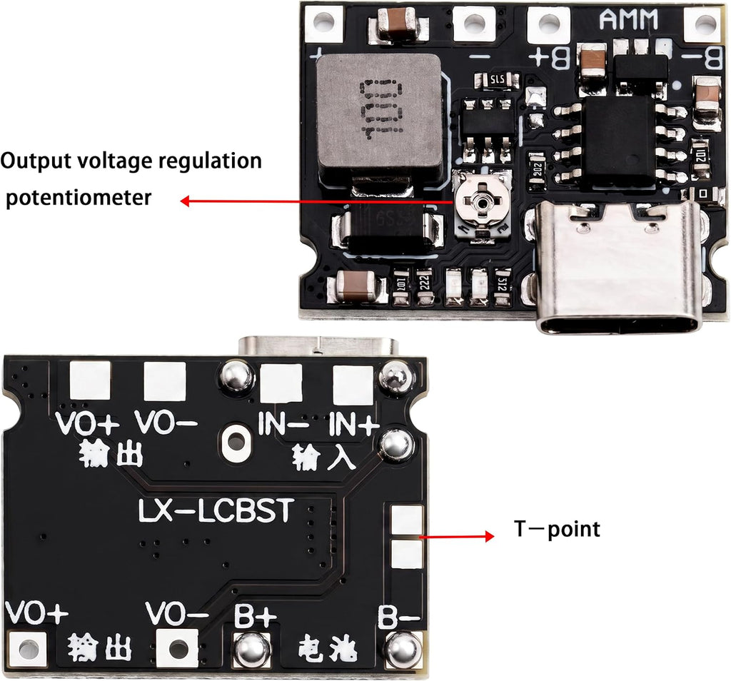 5Pcs TP4056 Type-C 18650 Charge Boost Adjustable Module