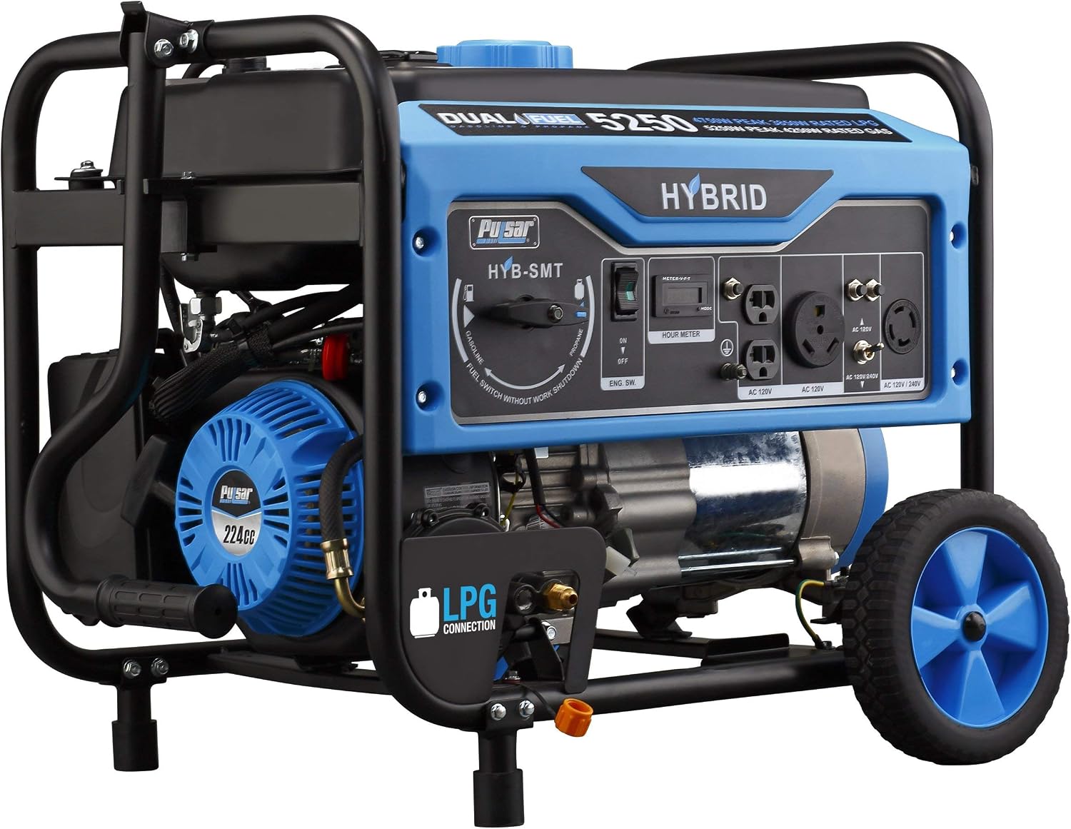 5,250W Dual Fuel Portable Generator with Switch and Go Technology, PG5250B