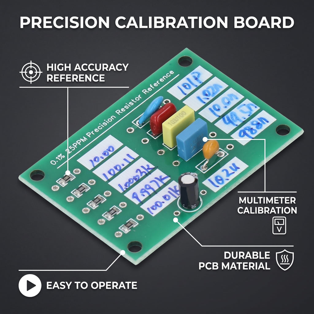 Calibration Reference Plate for Capacitance Testing and Multimeter Accessory with Precision Measurement Tool