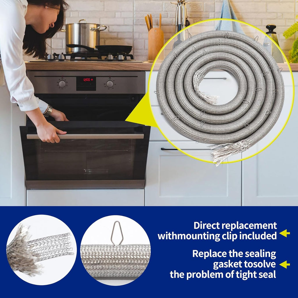DG63-00093A Range Oven Door Seal Gasket(21 Mounting Clips) for Samsung Ovens, Replaceable 2087634 AP4338493 PS4241027 EAP4241027 etc Model, Compatible with NE59M4320SS/AA NE59J3420SW/AA etc, OEM