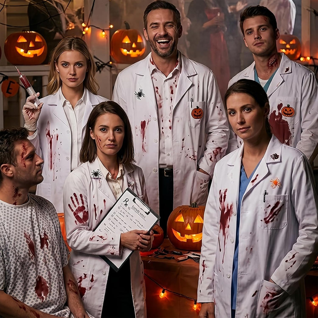 White Lab Coat Men,Doctor Costume Adult,Halloween Costumes for Men | Medical Lab Coat,Thick,3 Pocket,Long