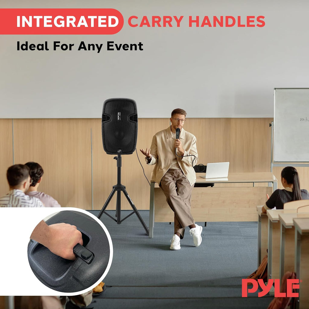 PPHP155ST Wireless Portable PA Speaker System - 1500W High Powered Bluetooth Compatible Active Outdoor Sound Speakers