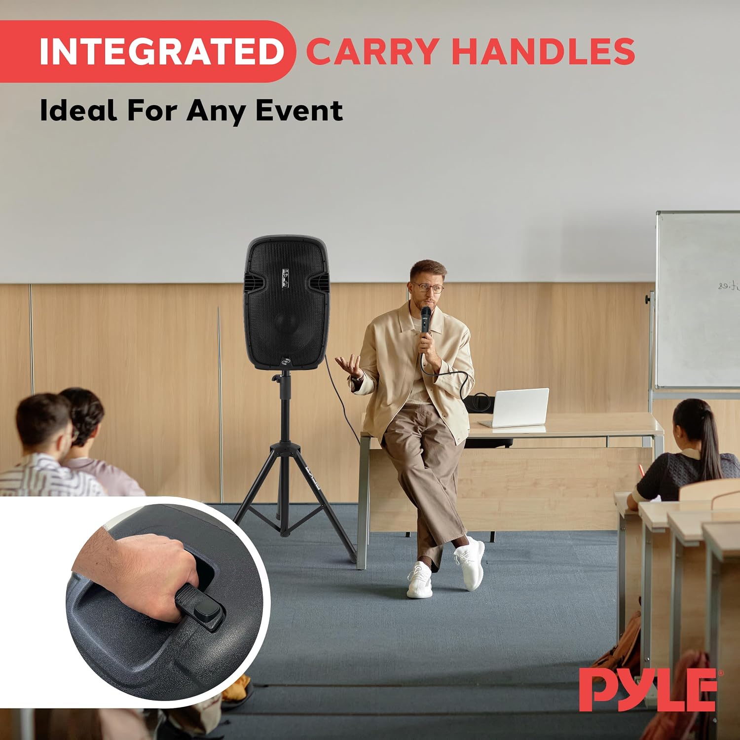 PPHP155ST Wireless Portable PA Speaker System - 1500W High Powered Bluetooth Compatible Active Outdoor Sound Speakers