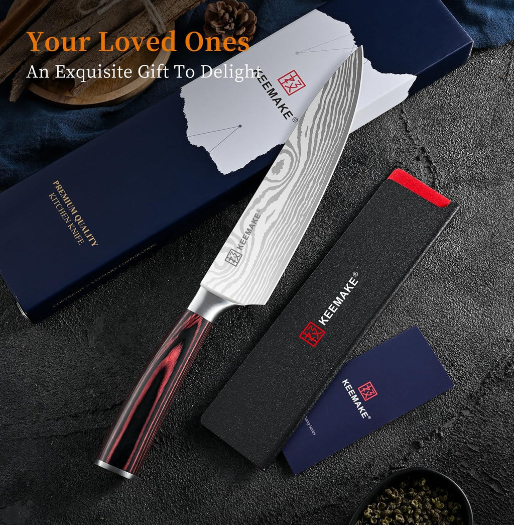 8" Chef Knife, Ultra Sharp Kitchen Knife with Ergonomic Handle
