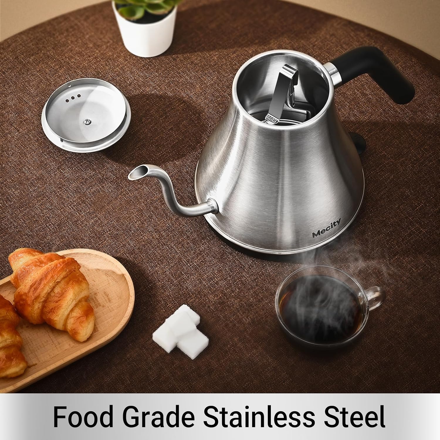 Electric Kettle Gooseneck Water Kettle Stainless Steel Tea Kettle Water Boiler Fast Heating, Auto Shut Off, 27 fl oz