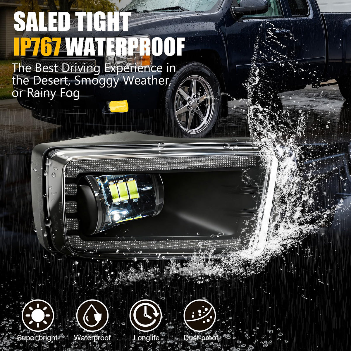 LED Fog Lights with DRL Turn Signal Pair Clear Lens Plug and Play