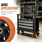 5" Caster Replacement Wheels Heavy Duty Polyurethane 4 Pack Orange