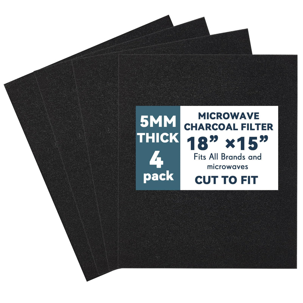 4 Pack Microwave Charcoal Filter Replacement Cut to Fit, 18" X 15"