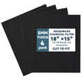 4 Pack Microwave Charcoal Filter Replacement Cut to Fit, 18" X 15"
