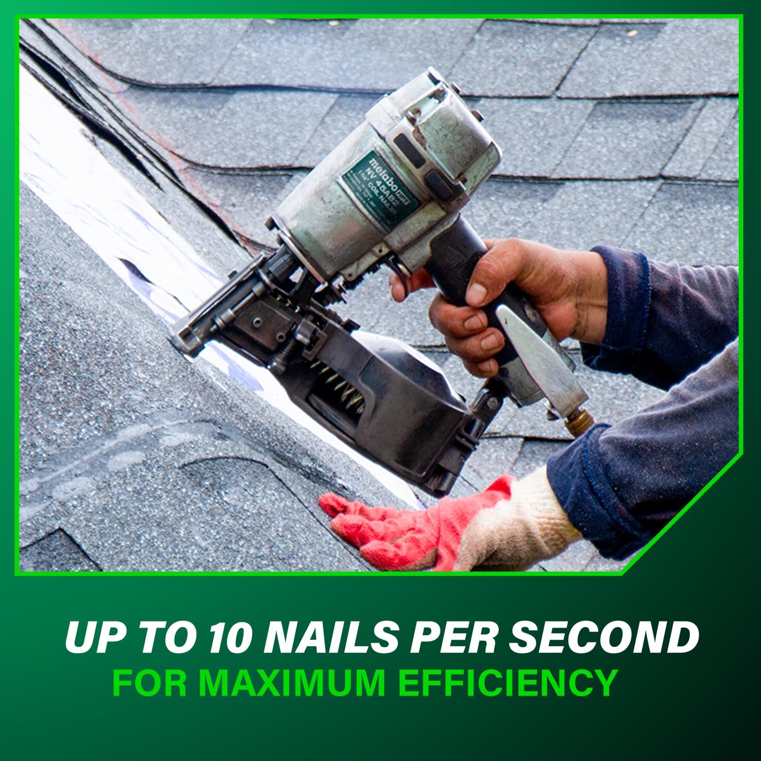 Metabo HPT Pneumatic Roofing Nailer, 16 Degree Asphalt Shingles, NV45AB2