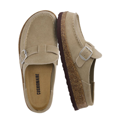 Hobby 100% Genuine Leather Slip On Clogs for Women, Taupe Genuine Leather 6.5W