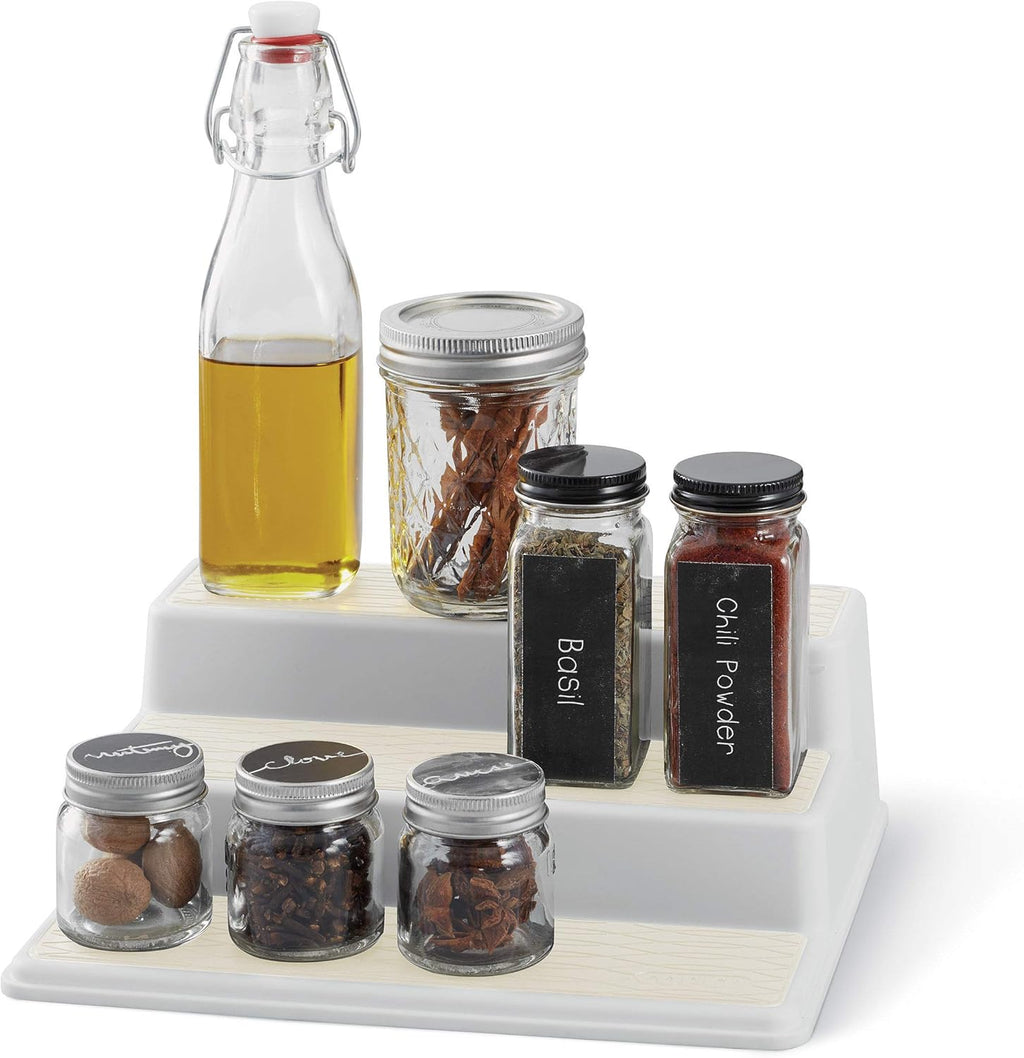 Basics 3-Tier Spice Pantry Kitchen Cabinet Organizer, 10-Inch, Cream