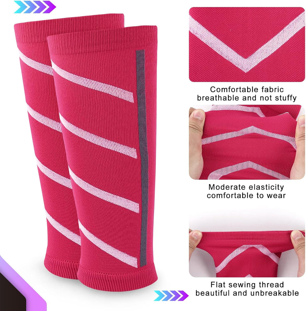 3 Pairs Calf Compression Sleeve for Men and Women for Running Athletic Nurses Work Support Travel Flight Sports