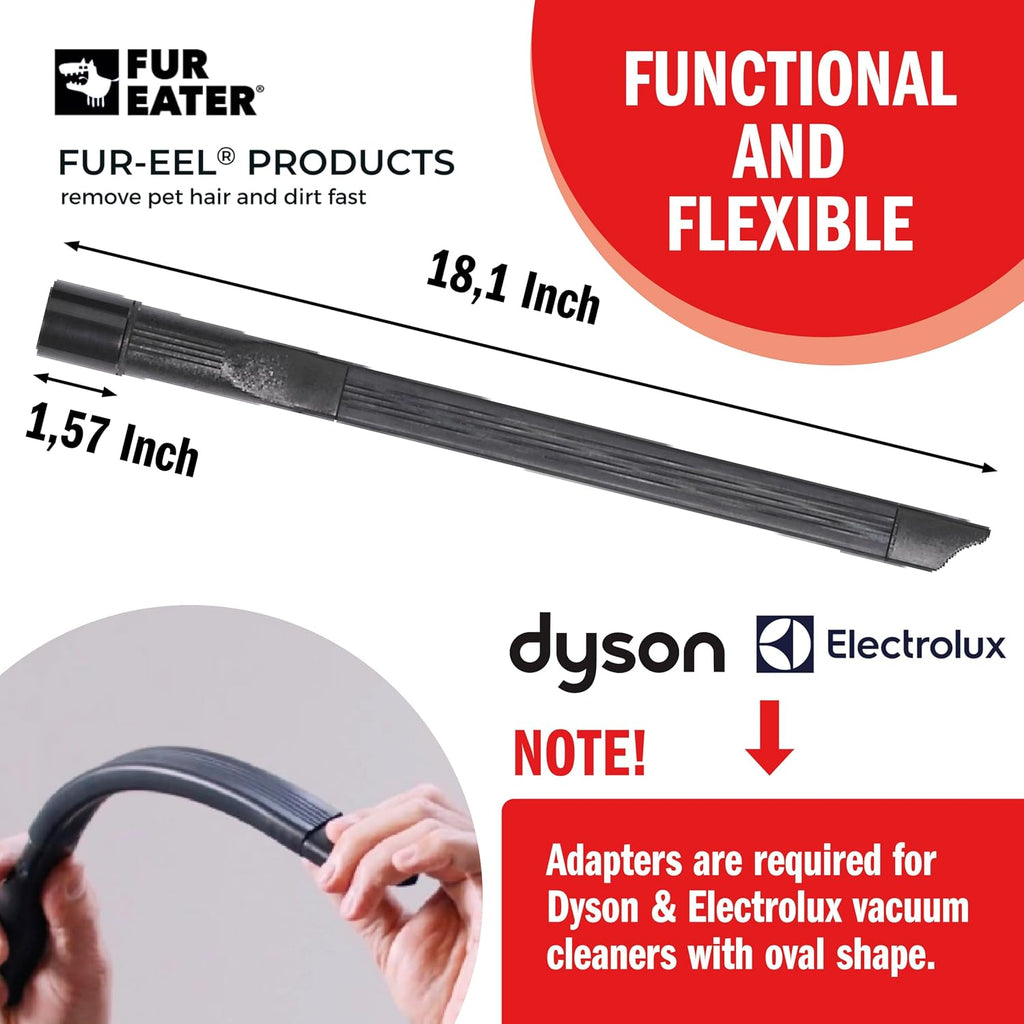 Vacuum Attachment, Long Crevice Tool for Vacuum, 18 inches | for Car Detailing, Shop Vac, Dryer Lint, Skinny Bendable