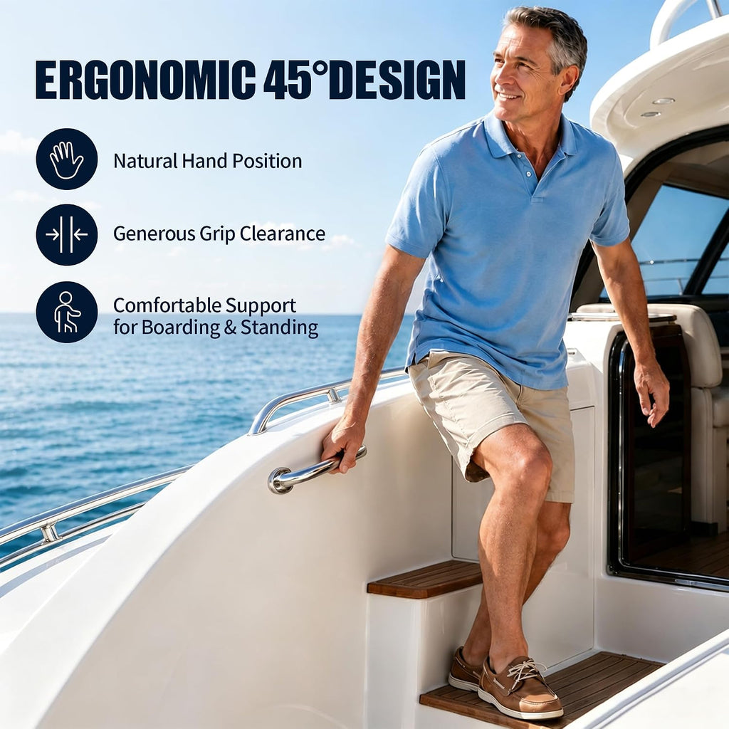 Boat Grab Bar, 2 Pcs Marine Stainless Steel Boat Grab Handles