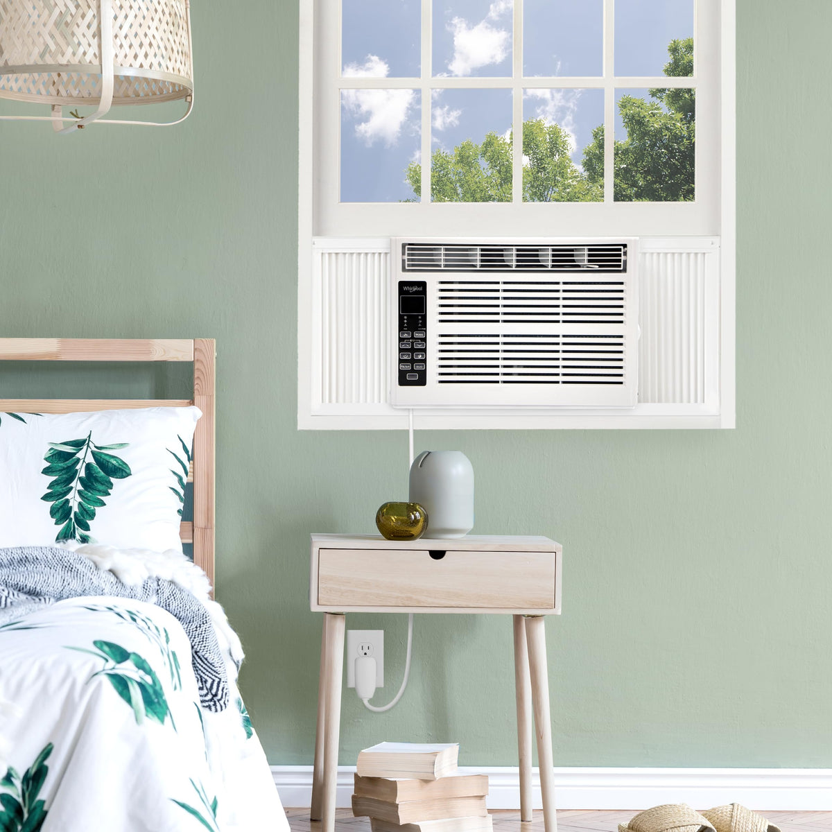 6,000 BTU Window Air Conditioner with Dehumidifier, Timer, White