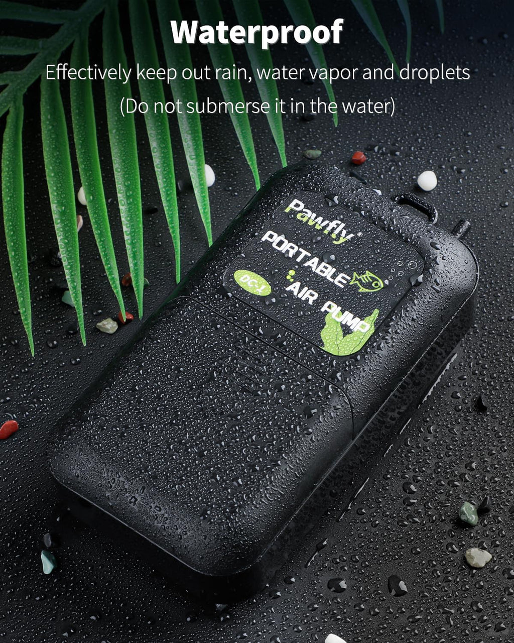 Aquarium Air Pump, 40 GPH Portable Aerator Pump, Black & White