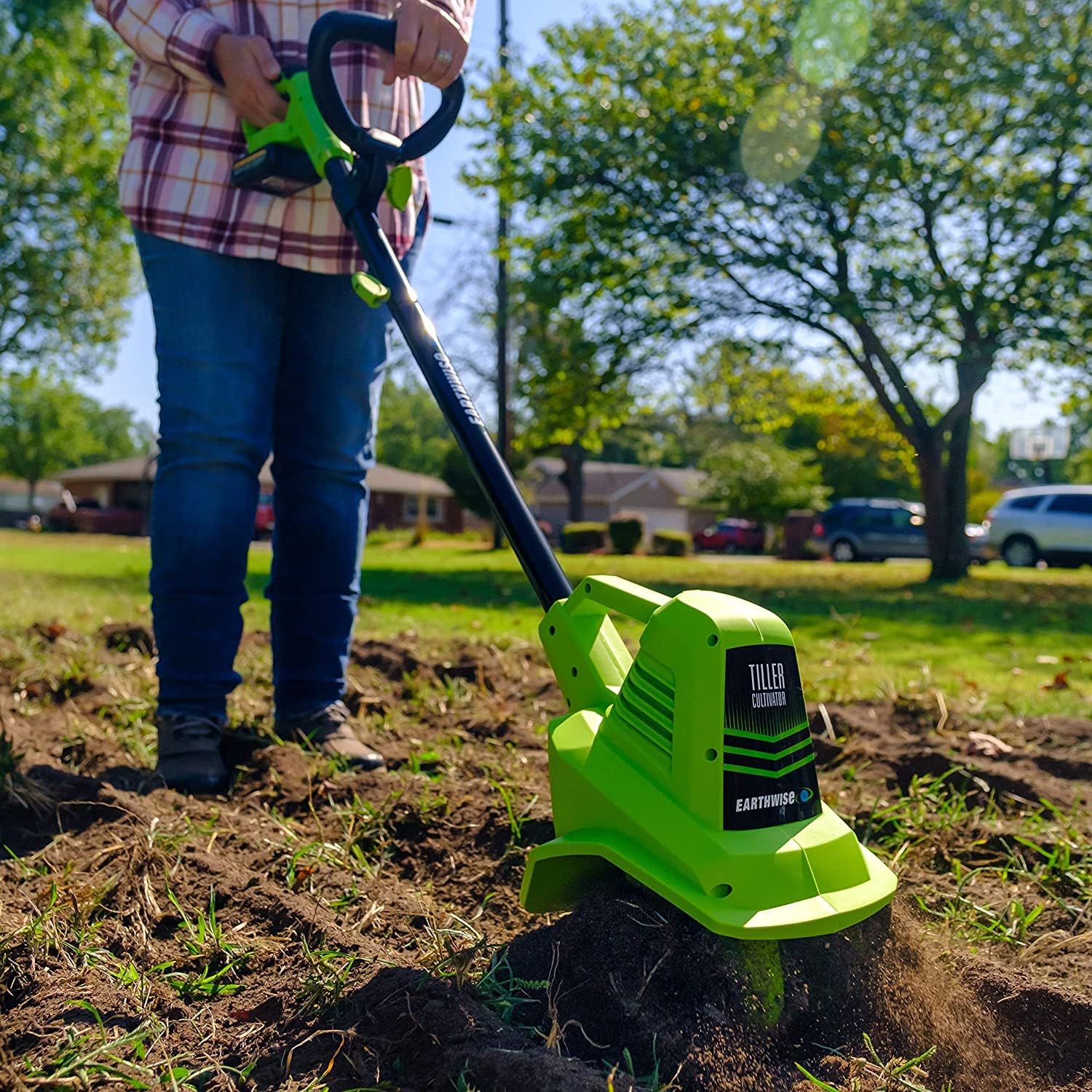Power Tools by ALM TC70020IT 20-Volt 7.5-Inch Cordless Electric Garden Tiller Cultivator, (2AH Battery & Fast Charger