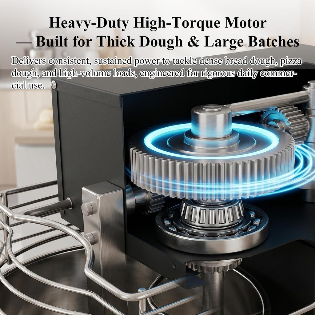 10.7 Qt Commercial Spiral Dough Mixer, Heavy Duty Dough Kneader