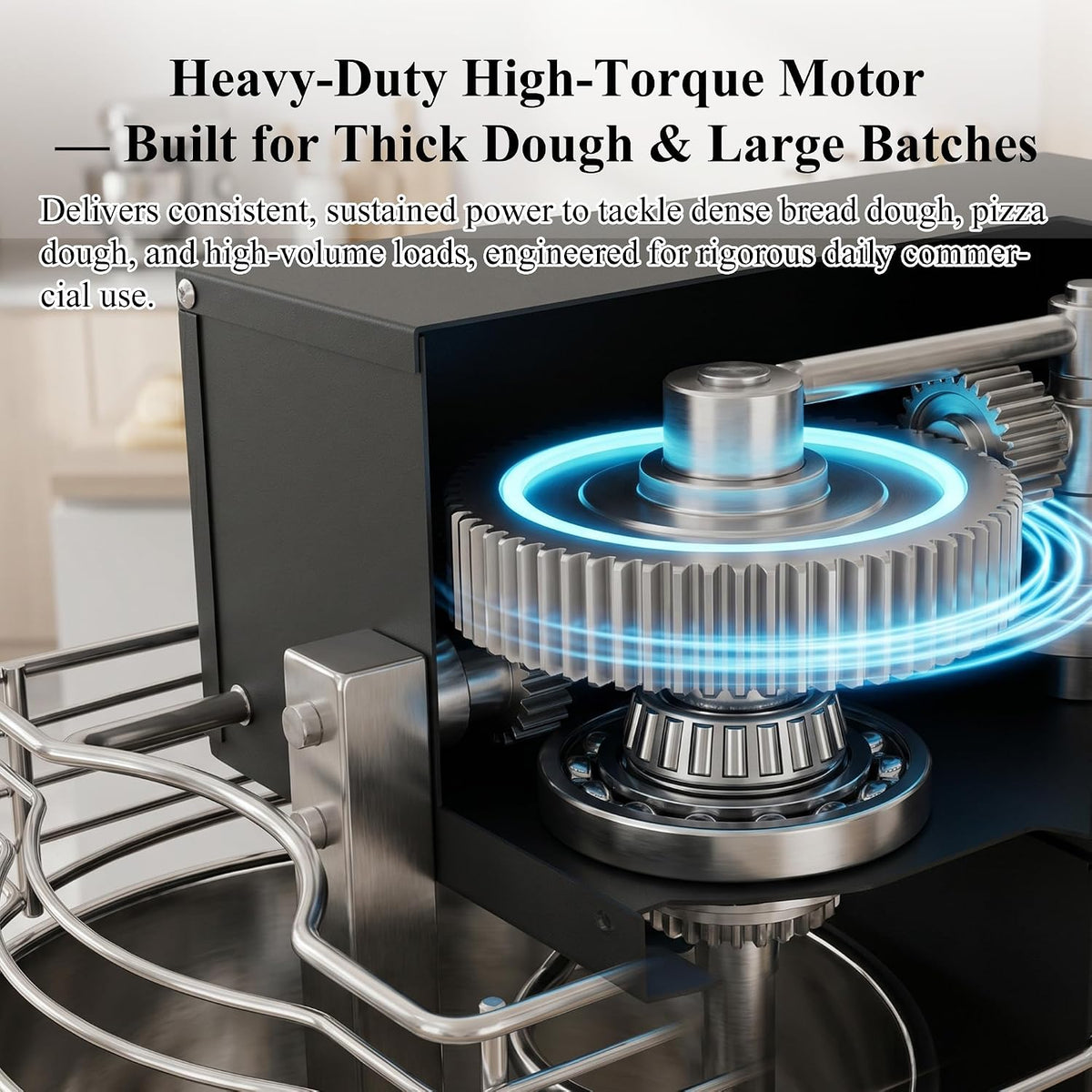 10.7 Qt Commercial Spiral Dough Mixer, Heavy Duty Dough Kneader