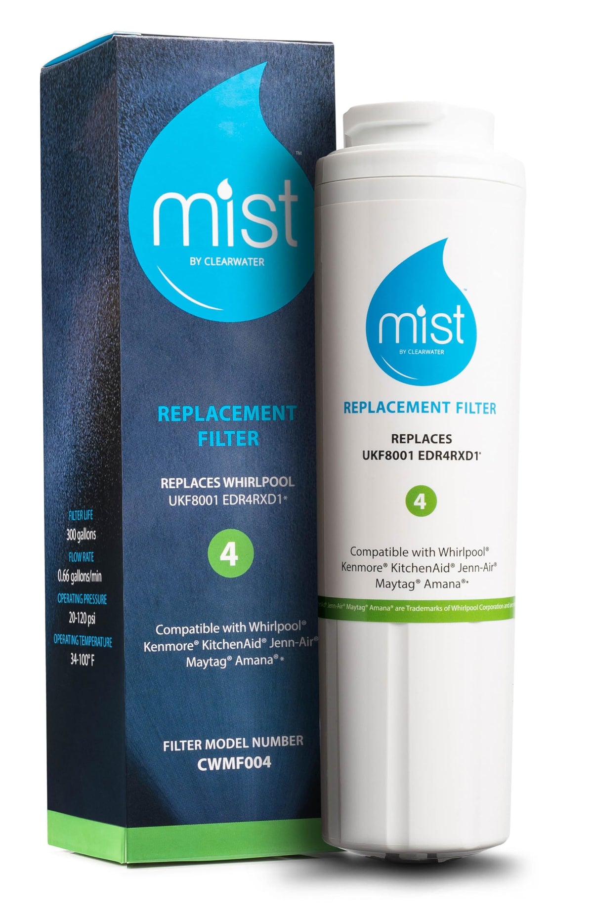 EDR4RXD1 Water Filter, NSF 42, 1 Pack