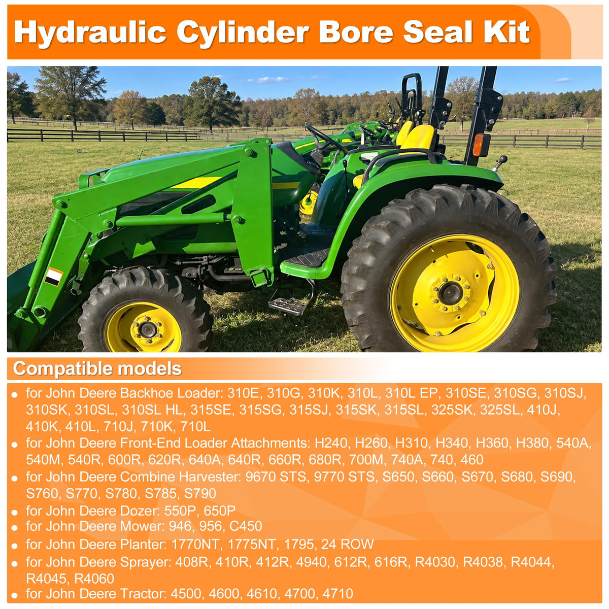 HOPESPANNER AHC22107 Hydraulic Cylinder Bore Seal Kit for John Deere