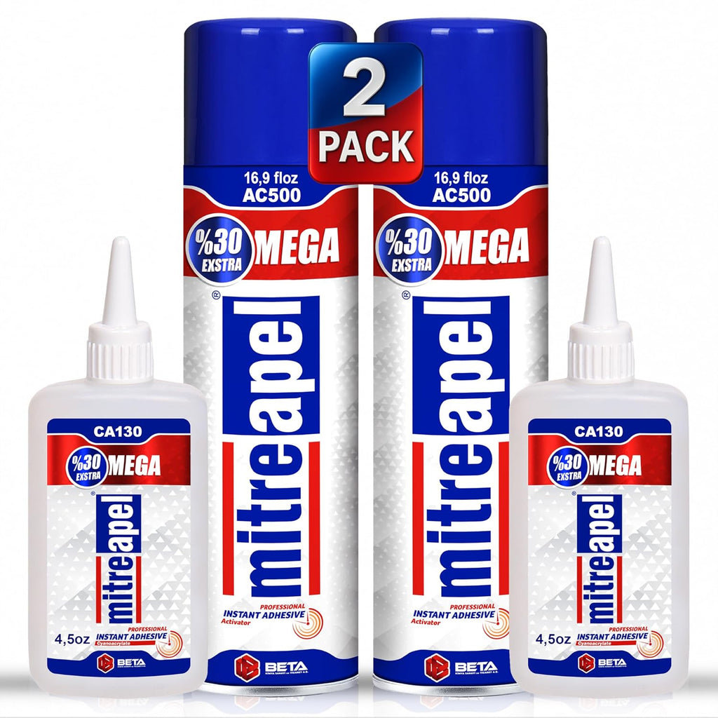 CA Glue with Activator (2x4.5 oz-2x16.9 floz)Instant Bond Professional Cyanoacrylate Adhesive and Super Glue