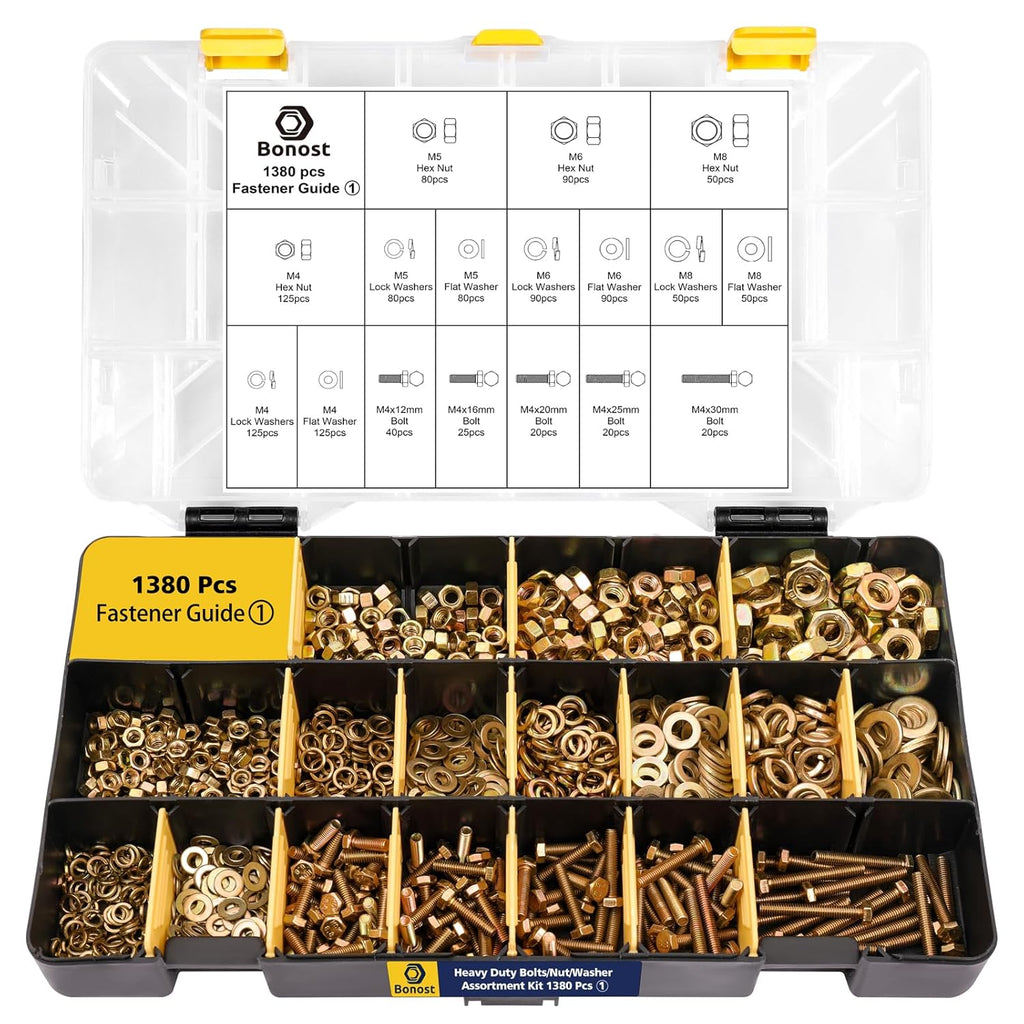 3010pcs Hardware Assortment Kit with Assorted SAE & Metric Phillips Head Bolts, and Grade 8.8 Metric Hex Bolt Set