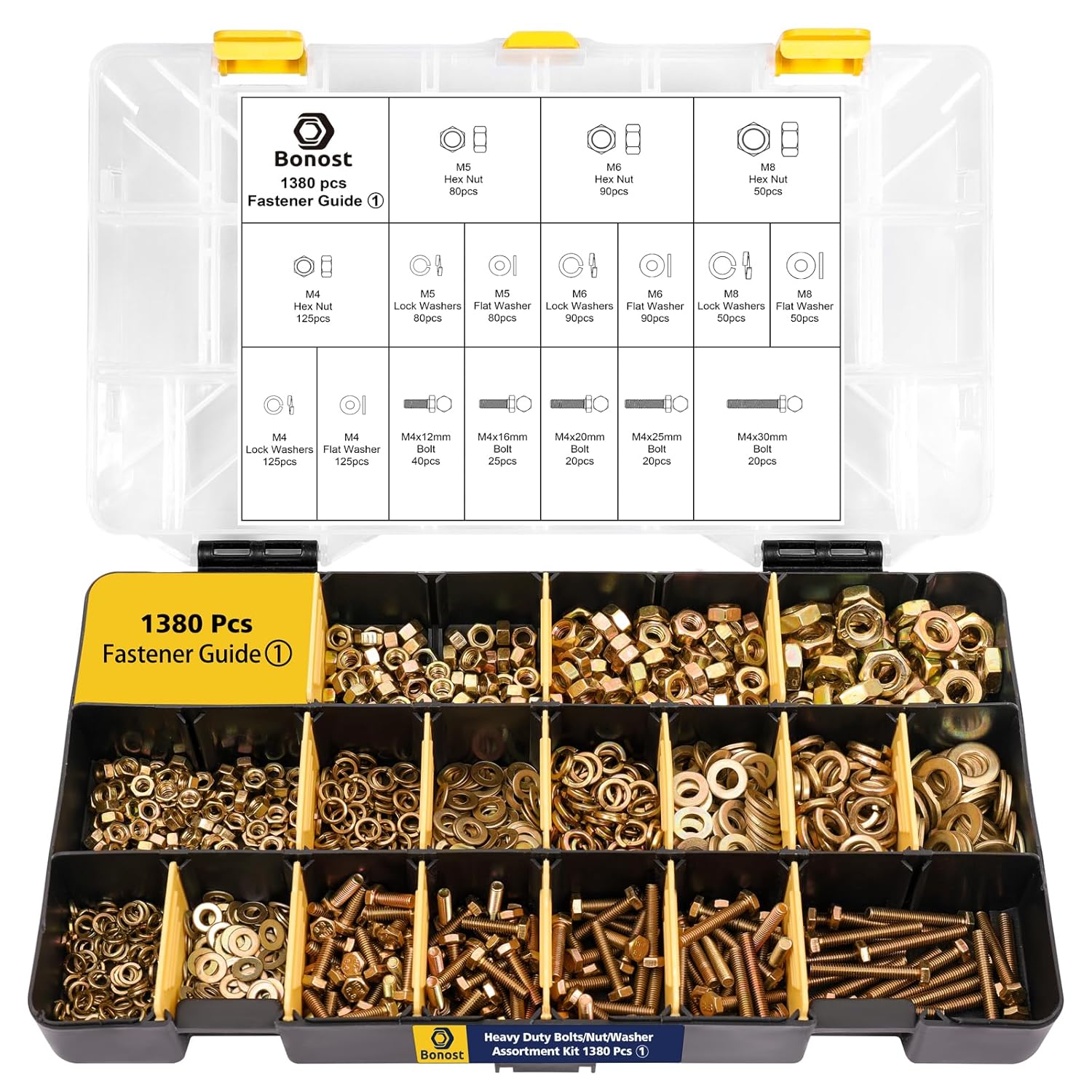 3010pcs Hardware Assortment Kit with Assorted SAE & Metric Phillips Head Bolts, and Grade 8.8 Metric Hex Bolt Set