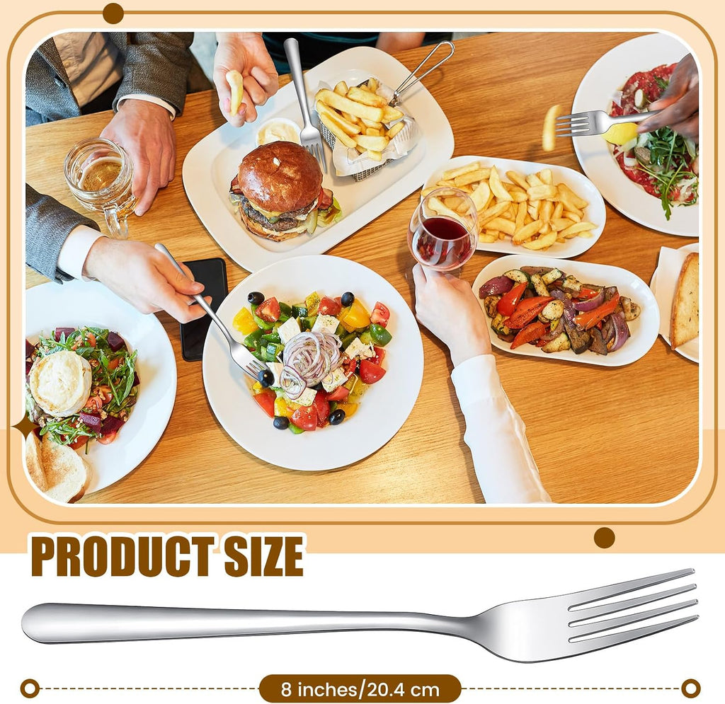 200 Pcs Dinner Forks Bulk Set 8 Inches Stainless Steel Metal Forks